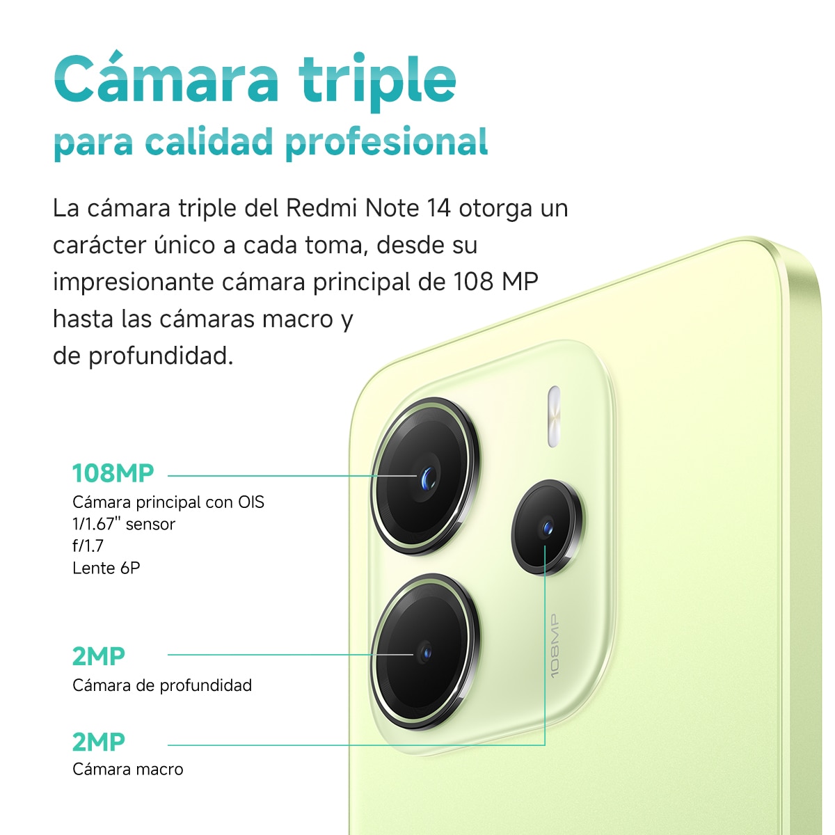 Xiaomi Redmi Note 14 6GB + 128GB móvil libre Verde Lima-8