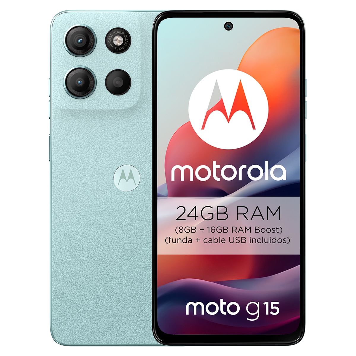 Motorola moto g15 8GB + 512GB móvil libre - Azul 512 GB + 8 GB RAM Verde claro-1