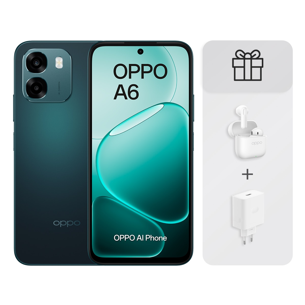 Imagen 0 de Oppo A6 6 GB + 256 GB móvil libre + Auriculares Oppo Enco Buds3 + Cargador supervooc 45W