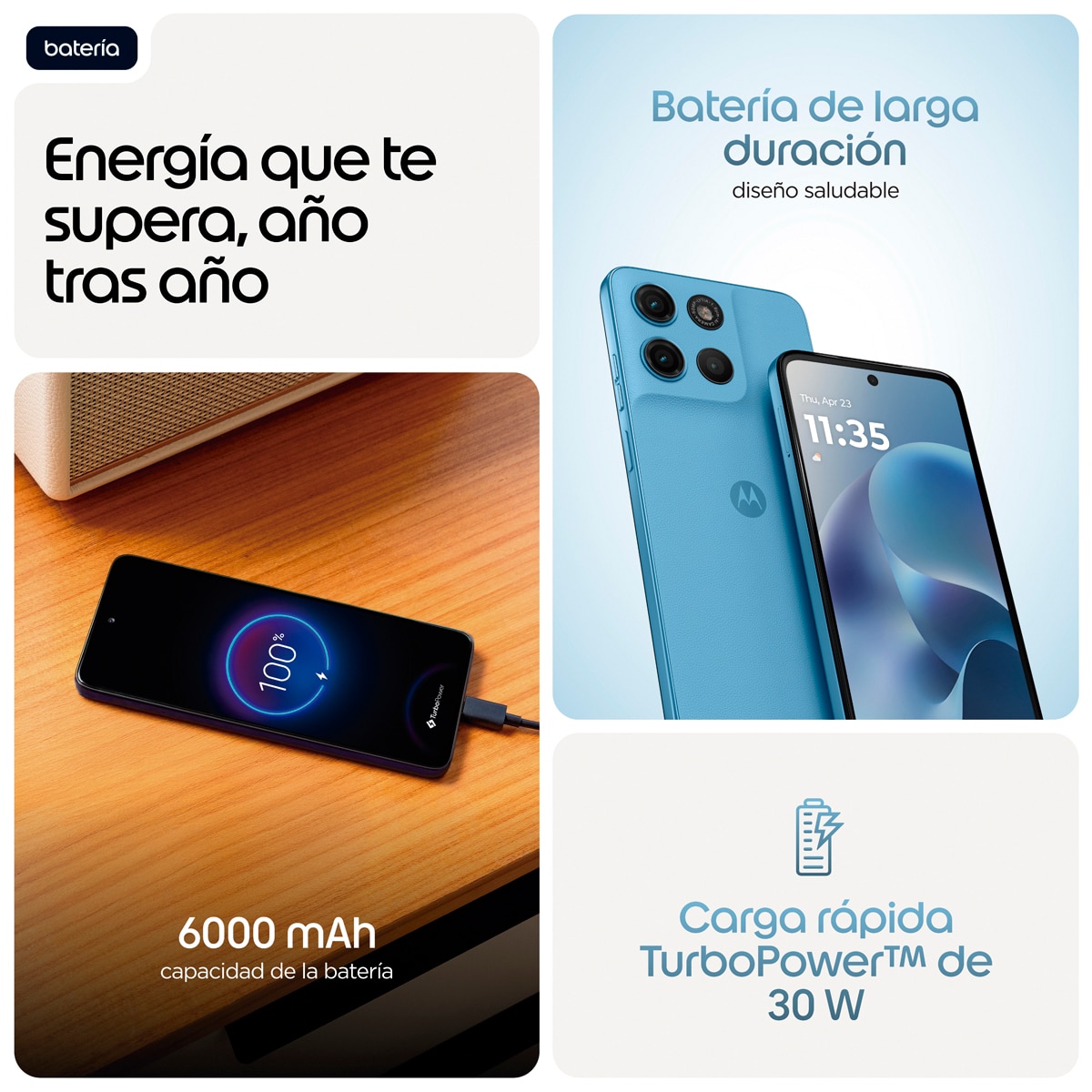 Móvil Motorola moto g17 power 6,75" MediaTek Helio G81 Extreme - Alaskan Blue 256 GB + 4 GB RAM Alaskan Blue-4