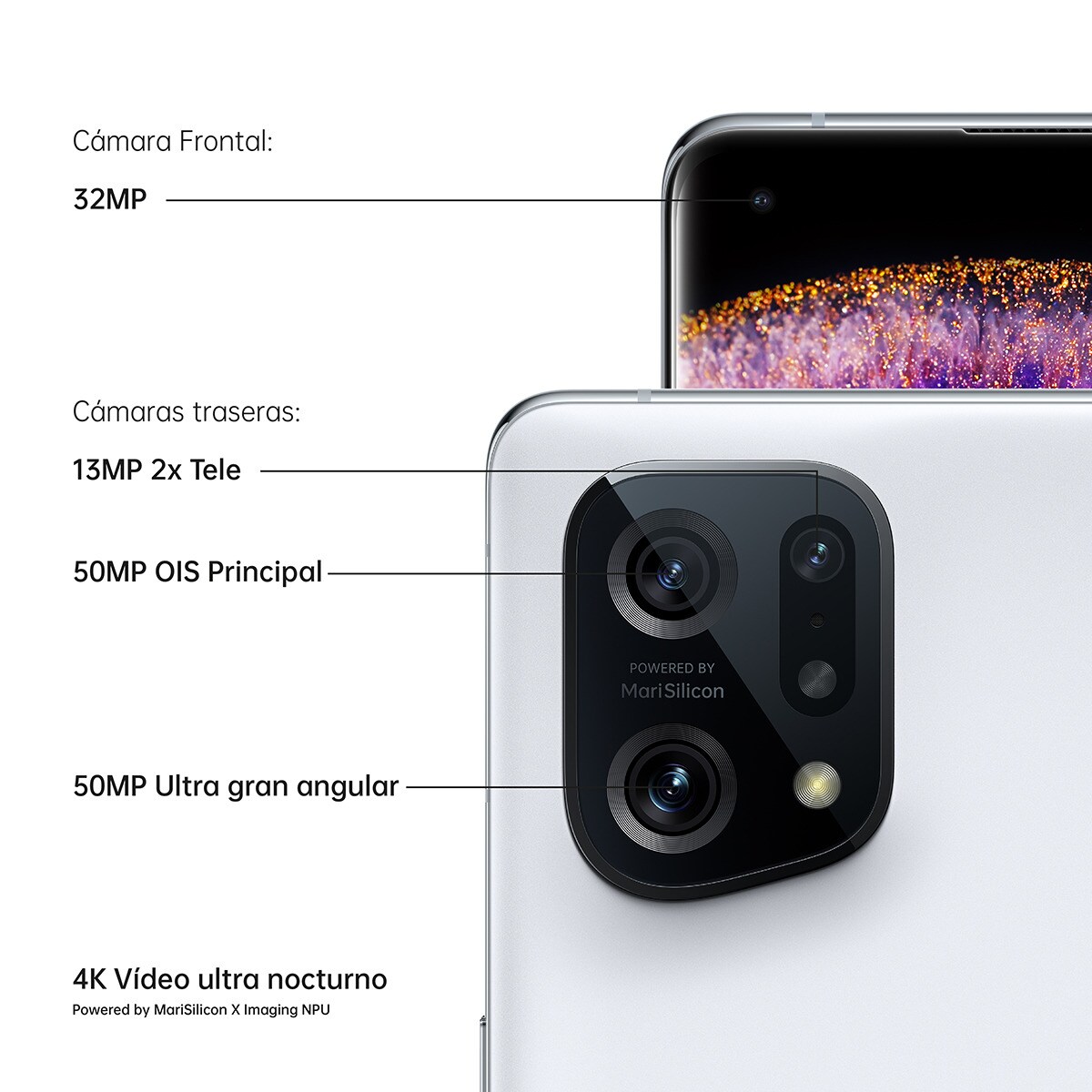 Oppo Find X5 5G móvil libre Blanco-2