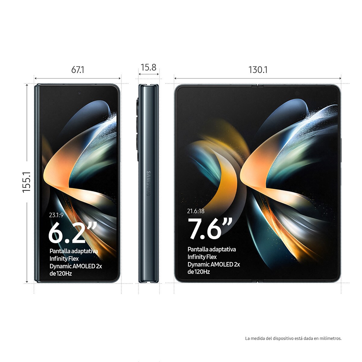 Samsung Galaxy Z Fold4 5G móvil libre - Verde 256 GB + 12 GB RAM Verde-2