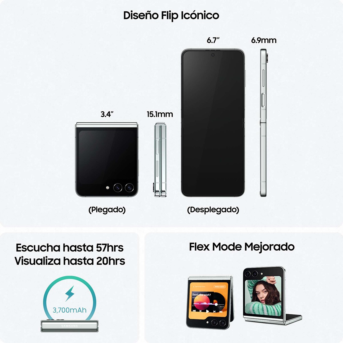 Samsung Galaxy Z Flip5 8 GB + 512 GB  móvil libre Gris Grafito-2