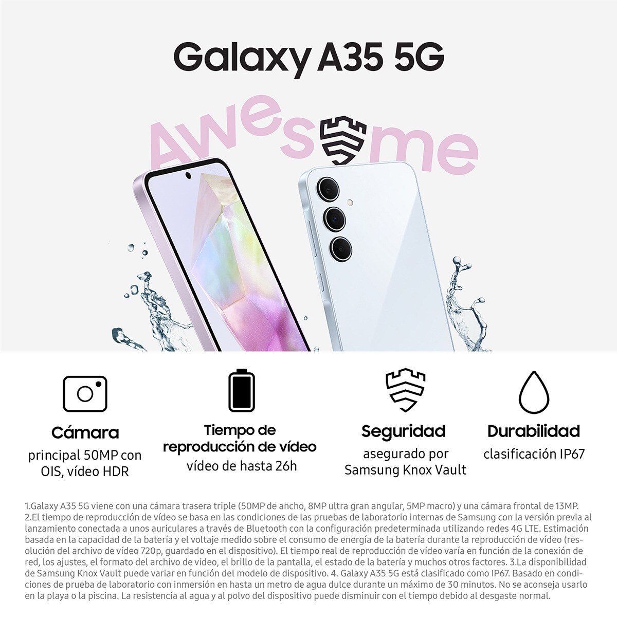 Samsung Galaxy A35 5G, 256GB + 8GB móvil libre Eclipse-4