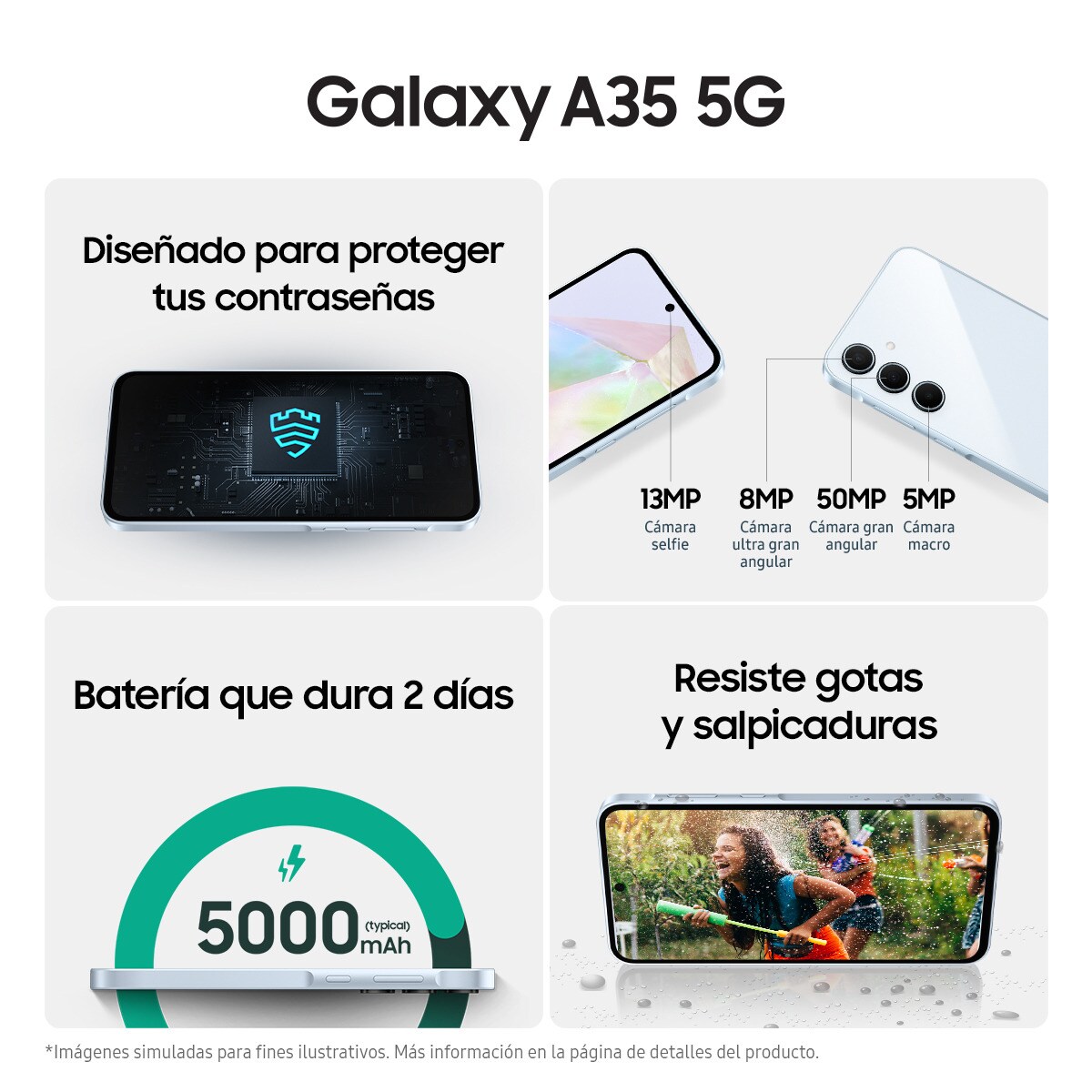 Samsung Galaxy A35 5G, 256GB + 8GB móvil libre Eclipse-5
