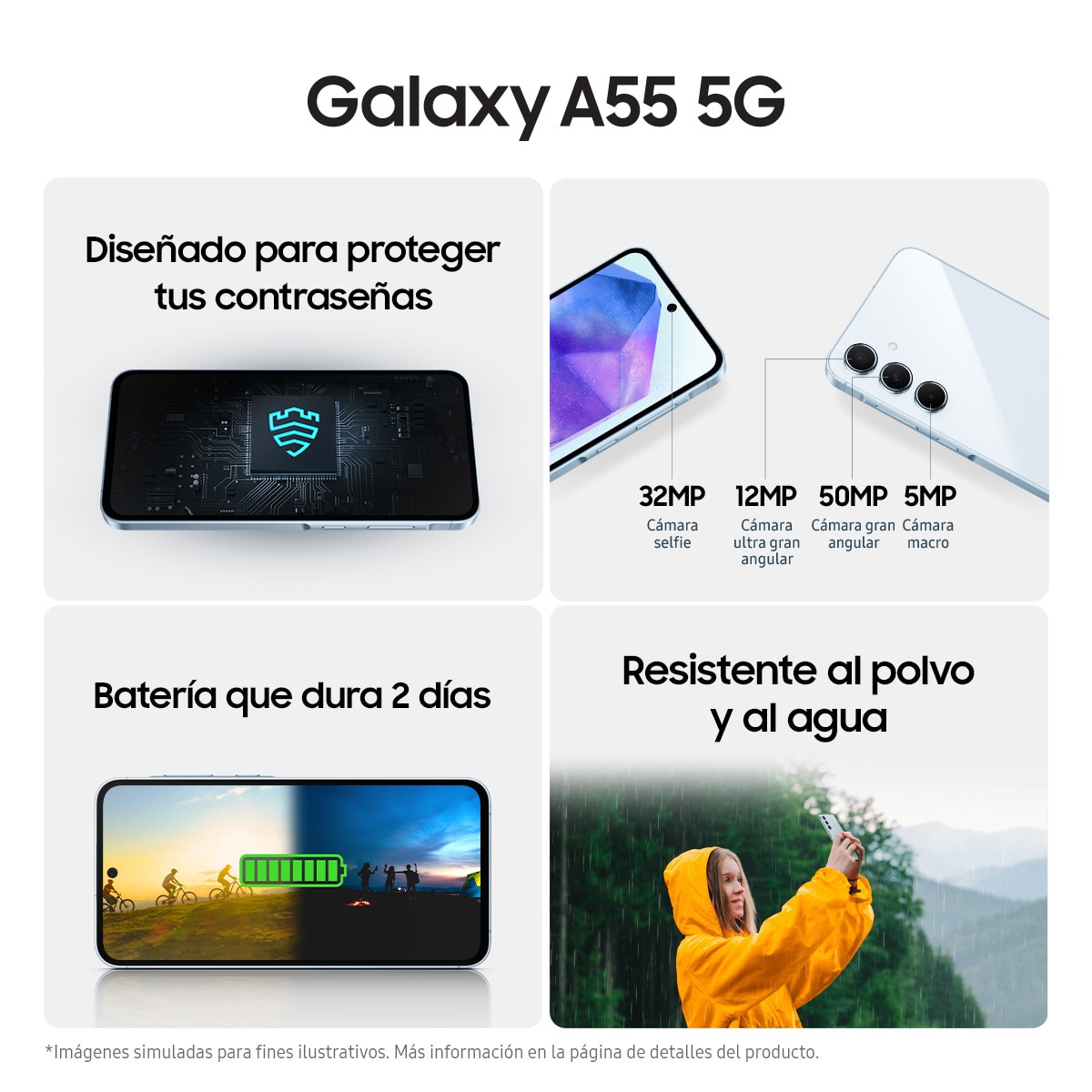 Samsung Galaxy A55 5G, 256GB + 8GB móvil libre Eclipse-5