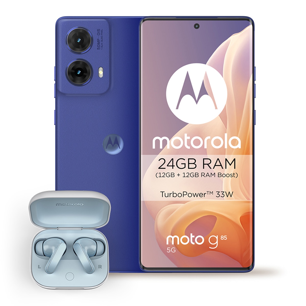 Motorola G85 5G 12 GB + 256 GB móvil libre + Auriculares Buds Illusion Azul-1