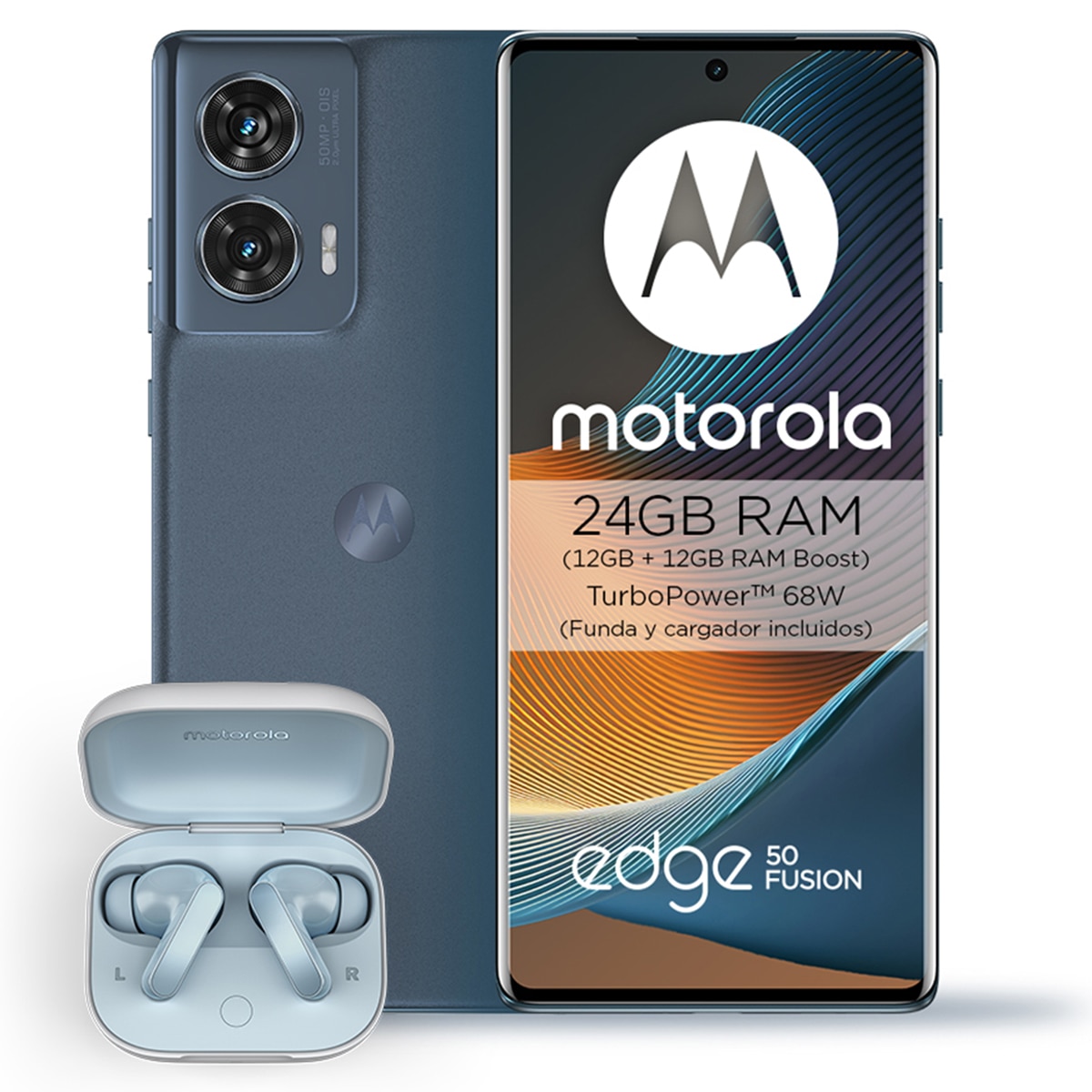 Motorola edge 50 Fusion 12GB + 256GB móvil libre + Buds Verde-1