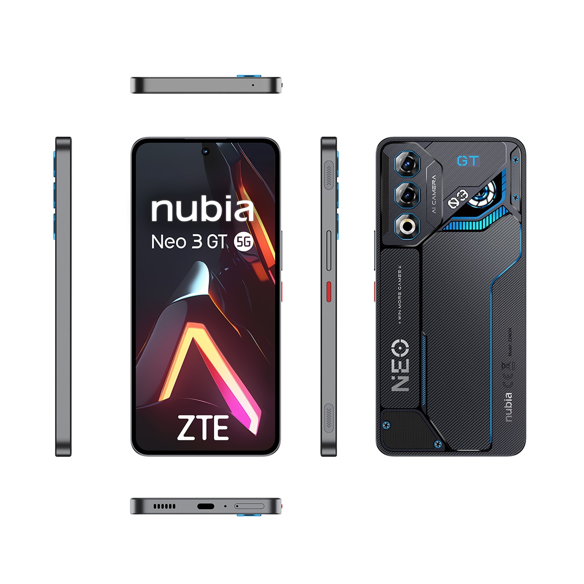 ZTE nubia Neo 3 GT 5G 12GB + 256GB móvil libre Negro-5