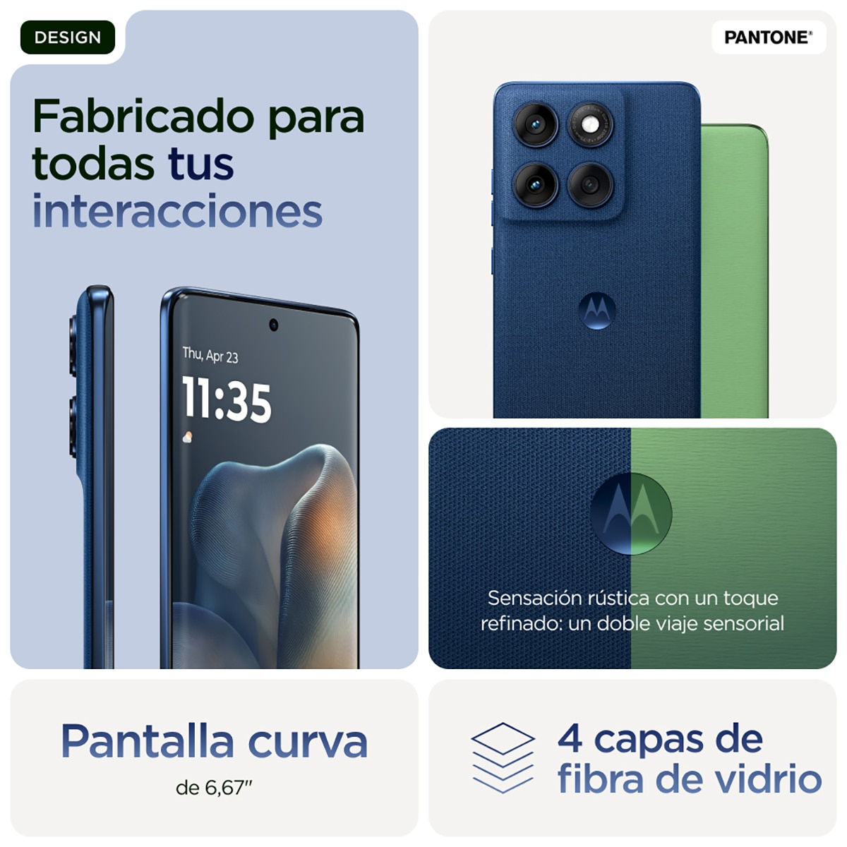 Móvil Motorola edge 60 6,67" MediaTek Dimensity 7300 - PANTONE Gibraltar Sea 512 GB + 12 GB RAM PANTONE Gibraltar Sea-4