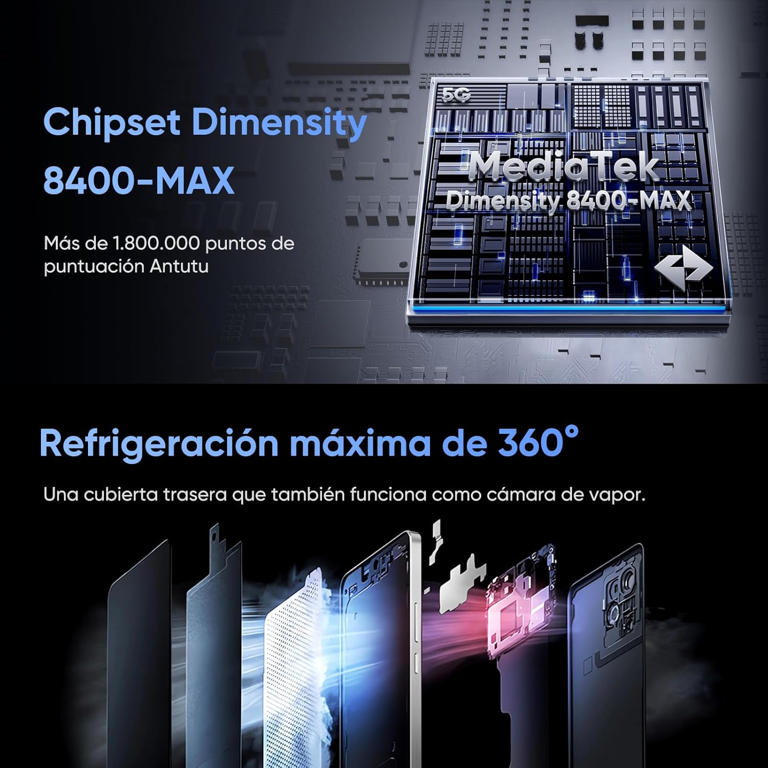 Realme GT 7T 12GB + 256GB móvil libre Negro-2
