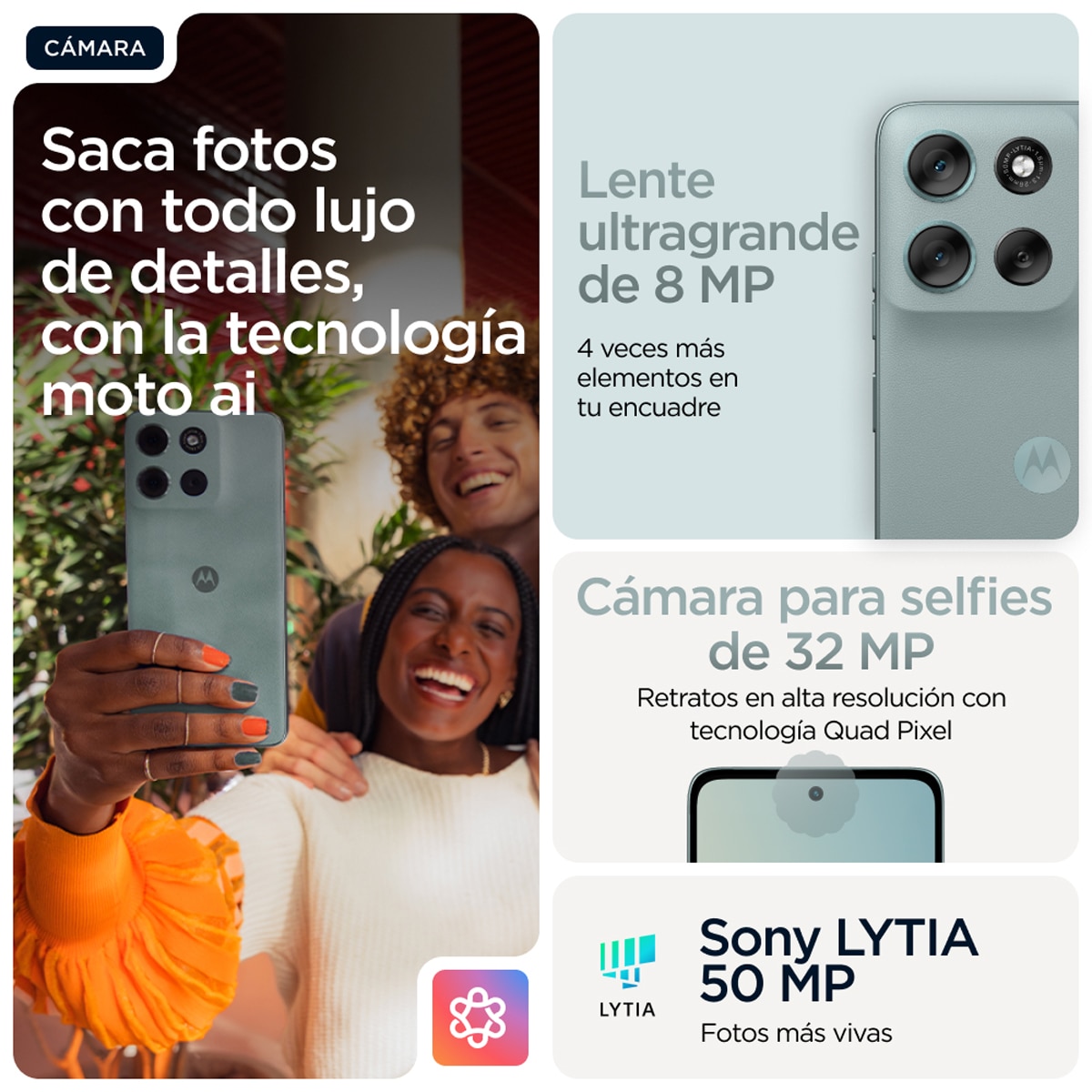 Motorola moto g56 5G 8GB + 512GB móvil libre + Buds Gray Mist-5