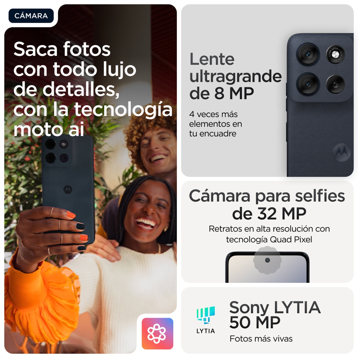 Motorola moto g56 5G 8GB + 512GB móvil libre + Buds Black Oyster-5