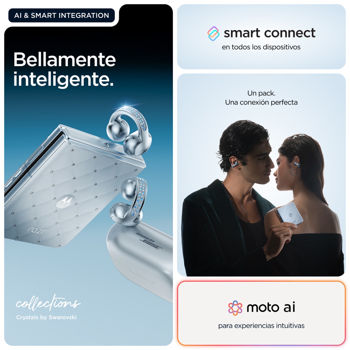 Motorola razr 60 8GB + 256GB móvil libre + moto buds loop Swarovski "The Brilliant Collection" Gris azulado-7