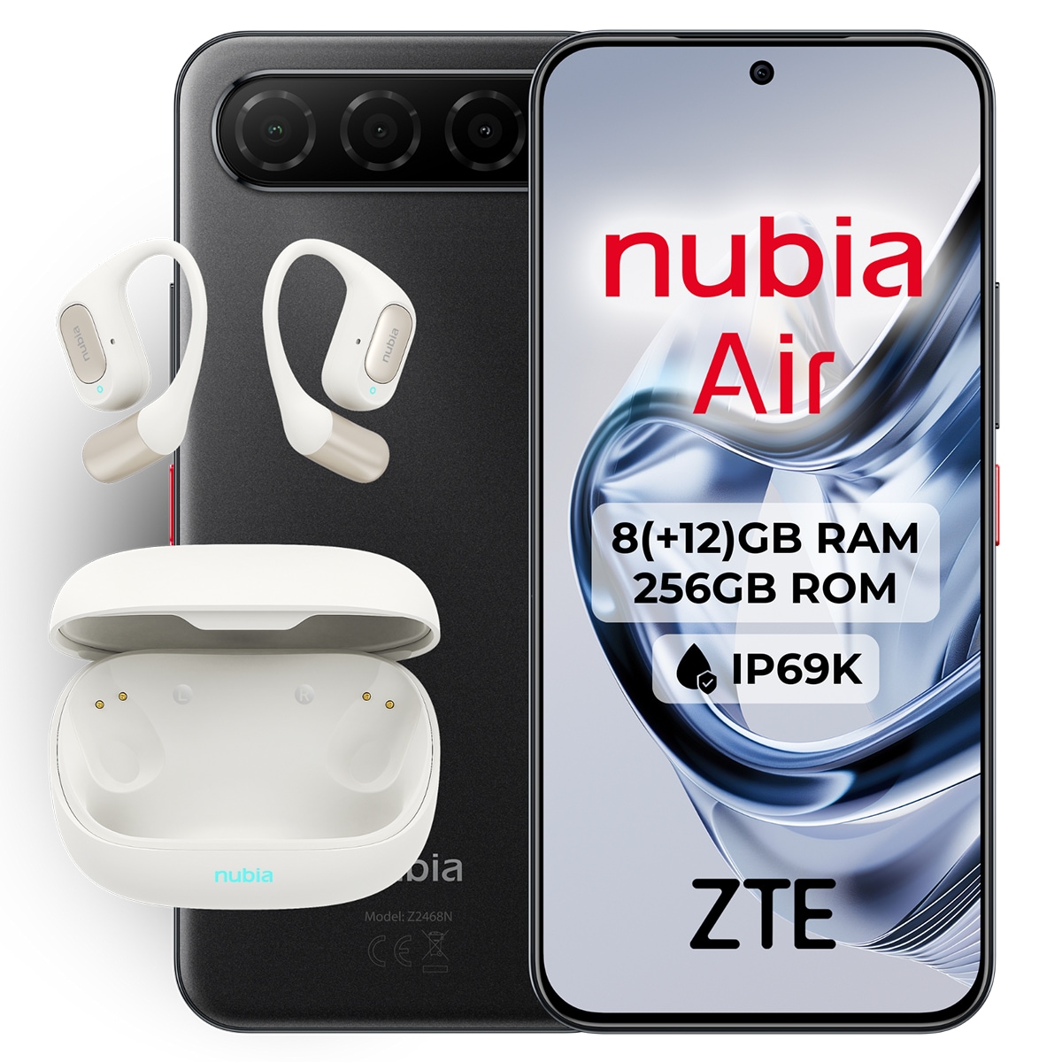 ZTE nubia Air 8GB + 256GB móvil libre + Auriculares ZTE nubia LiveFlip Negro-1