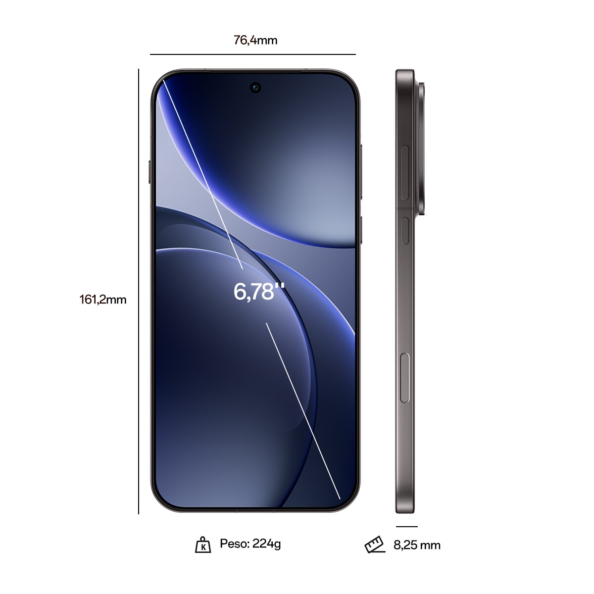 Smartphone Oppo Find X9 Pro, 16 GB + 512 GB Cinzento Titânio-2