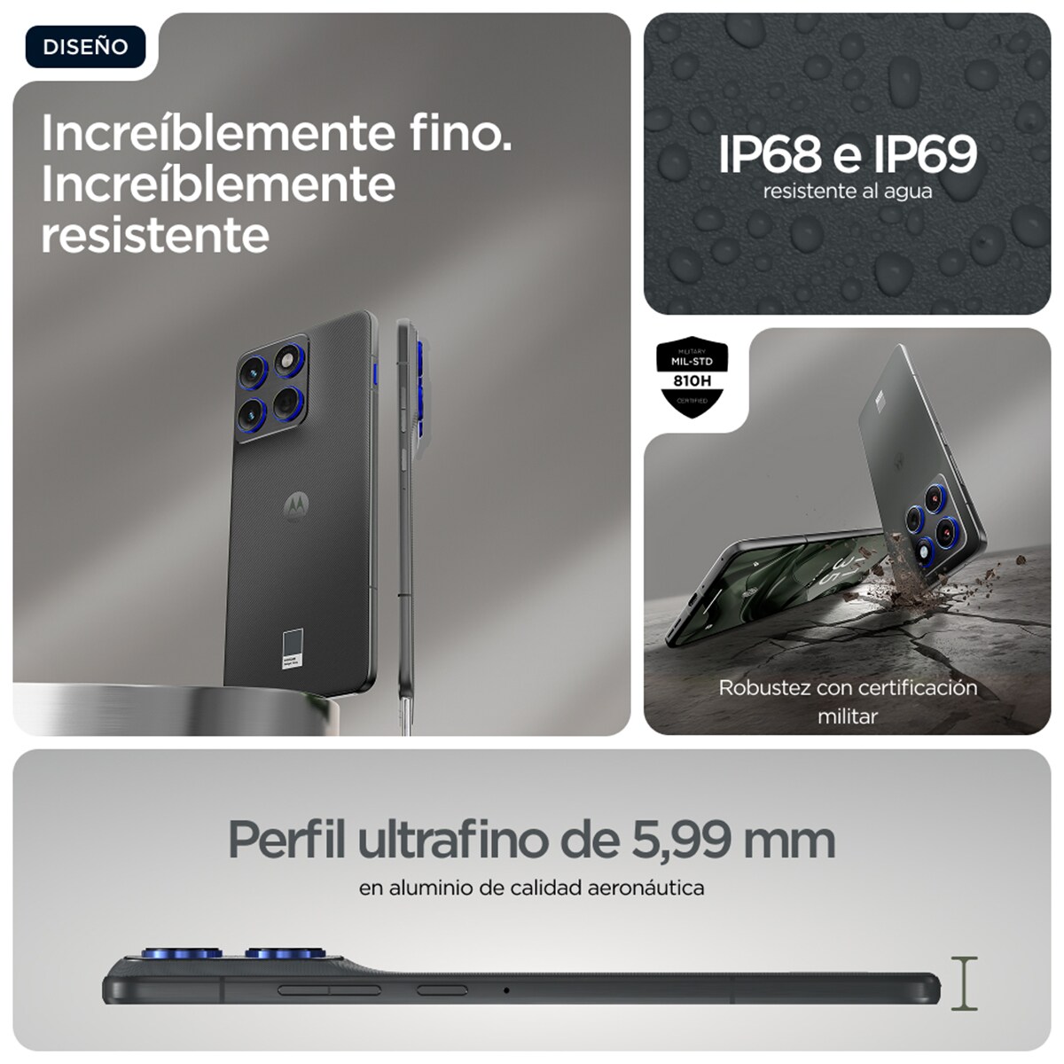 Motorola edge 70 12GB + 512GB móvil libre Pantone Gadget Gray-6