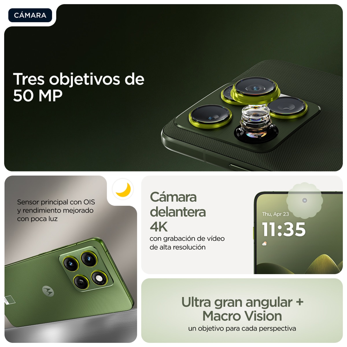 Móvil Motorola edge 70 6,7" Snapdragon 7 Gen. 4 - Pantone Bronze Green 512 GB + 12 GB RAM Pantone Bronze Green-8