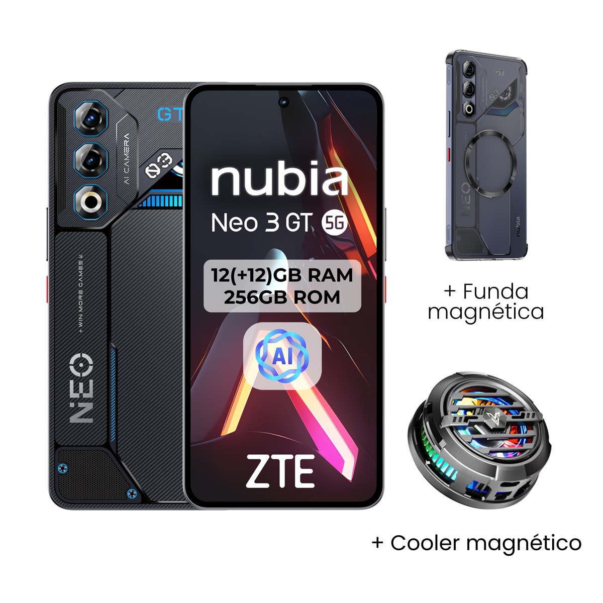 ZTE nubia Neo 3 GT 5G 12GB + 256GB móvil libre Gift Box Gris-2