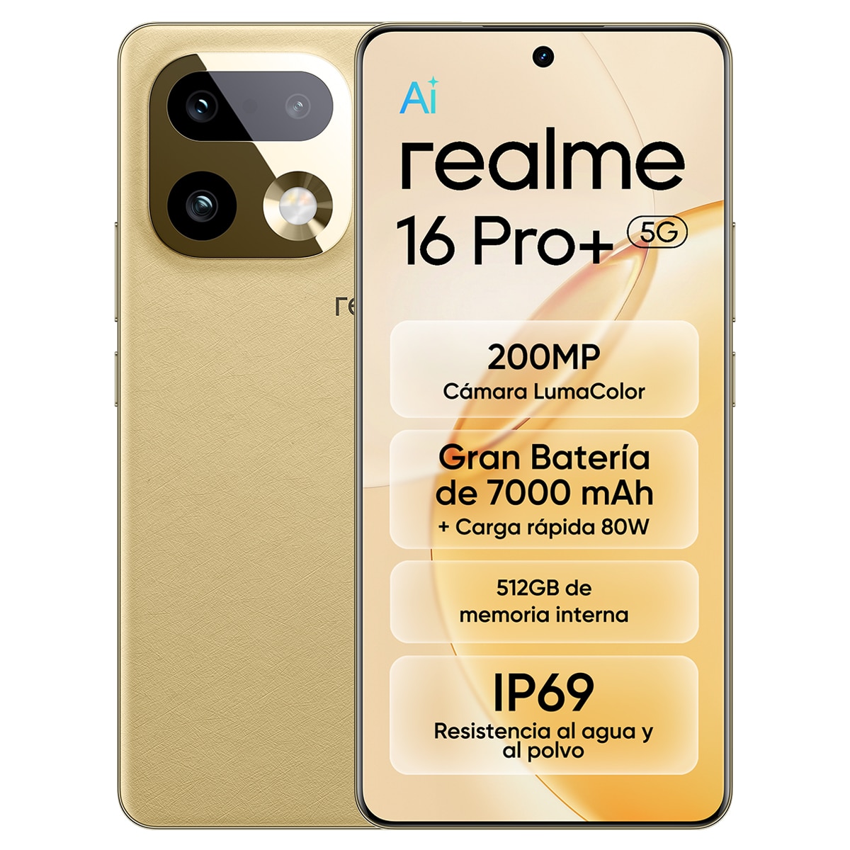 Realme - Realme 16 Pro+ 5G 12GB + 512 GB móvil libre.