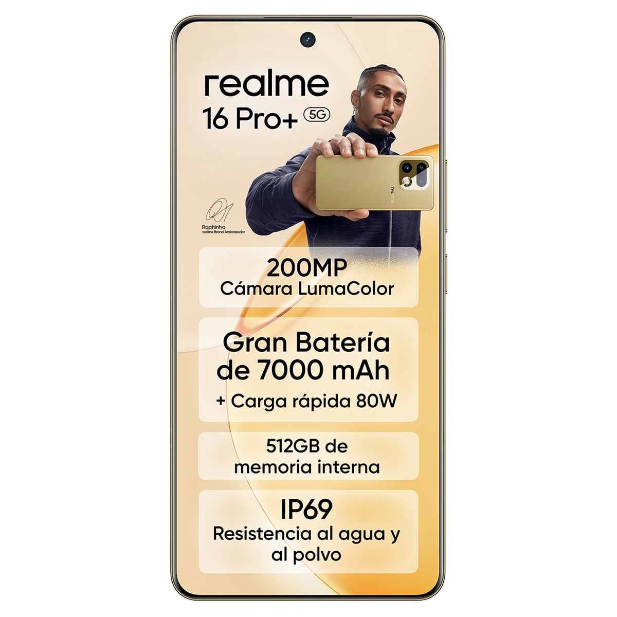 Móvil Realme 16 Pro+ 5G 6,8" Snapdragon 7s Gen 4 - Gold Gold-2