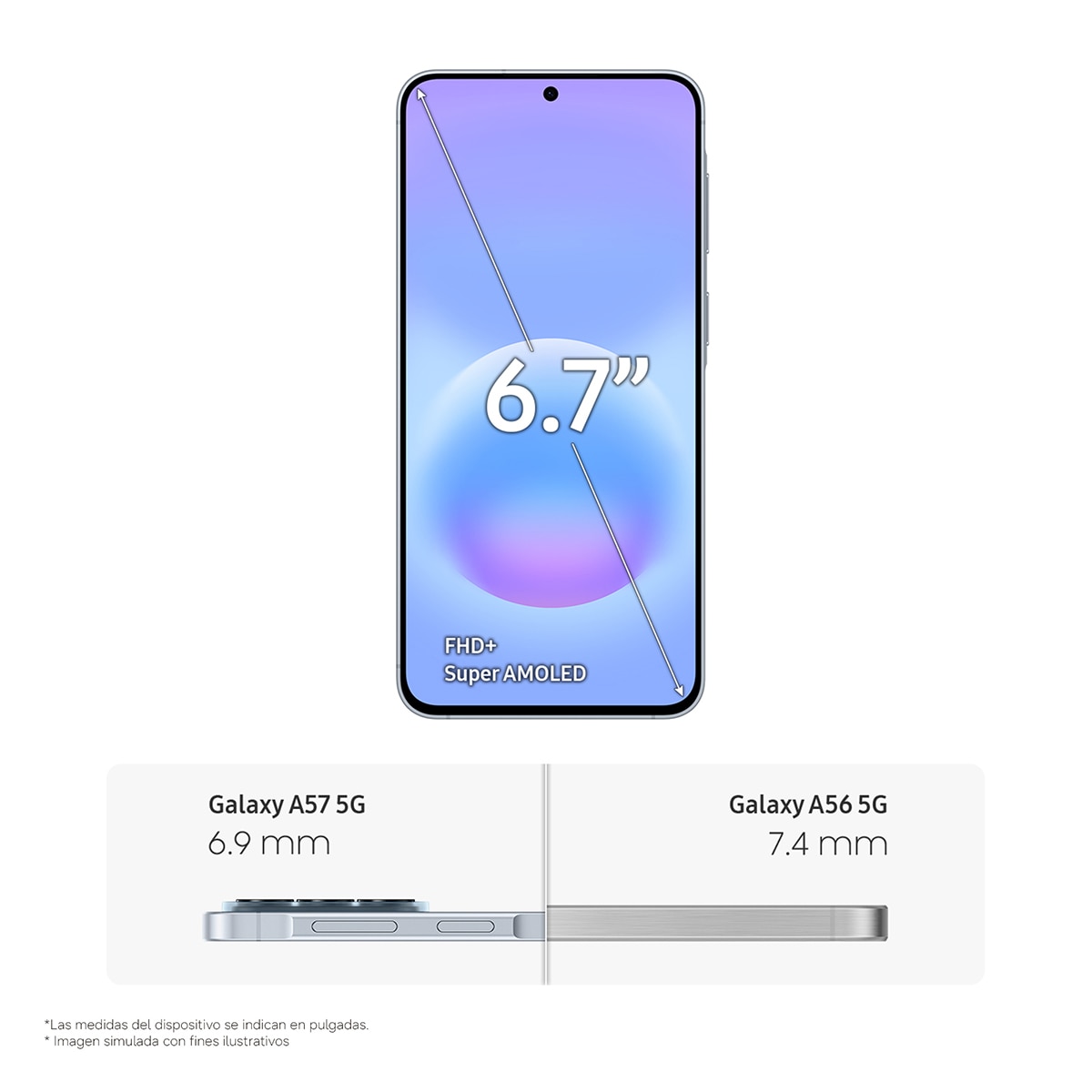 Móvil Samsung Galaxy A57 6,7" Exynos 1680 Azul claro-9
