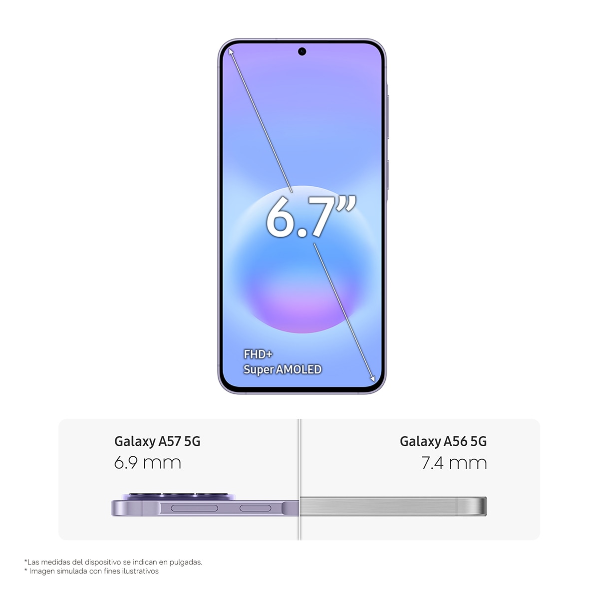 Móvil Samsung Galaxy A57 6,7" Exynos 1680 Lila-9