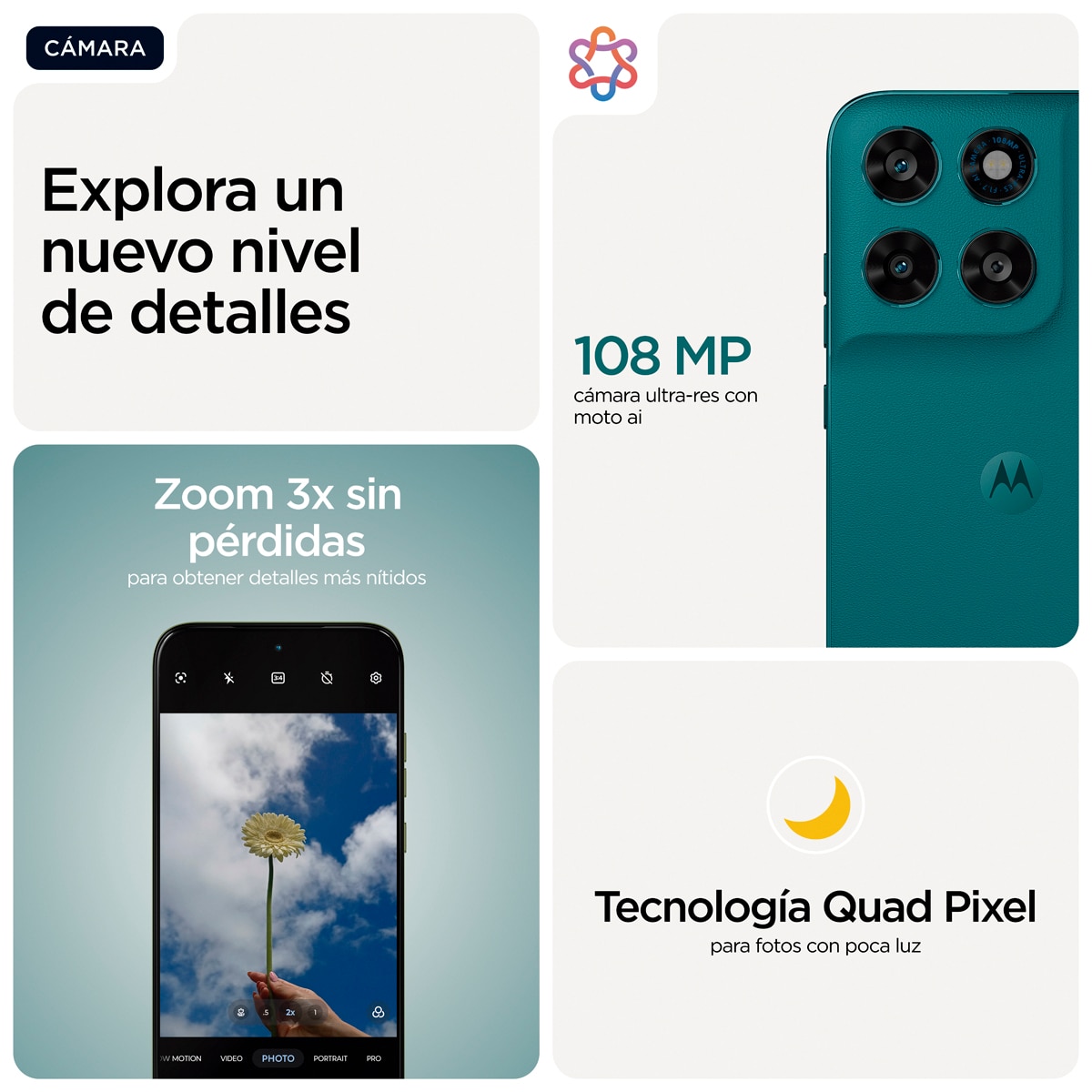 Móvil Motorola moto g77 5G 6,78" MediaTek Dimensity 6400 - Pantone Shaded Spruce 256 GB + 8 GB RAM Pantone Shaded Spruce-4