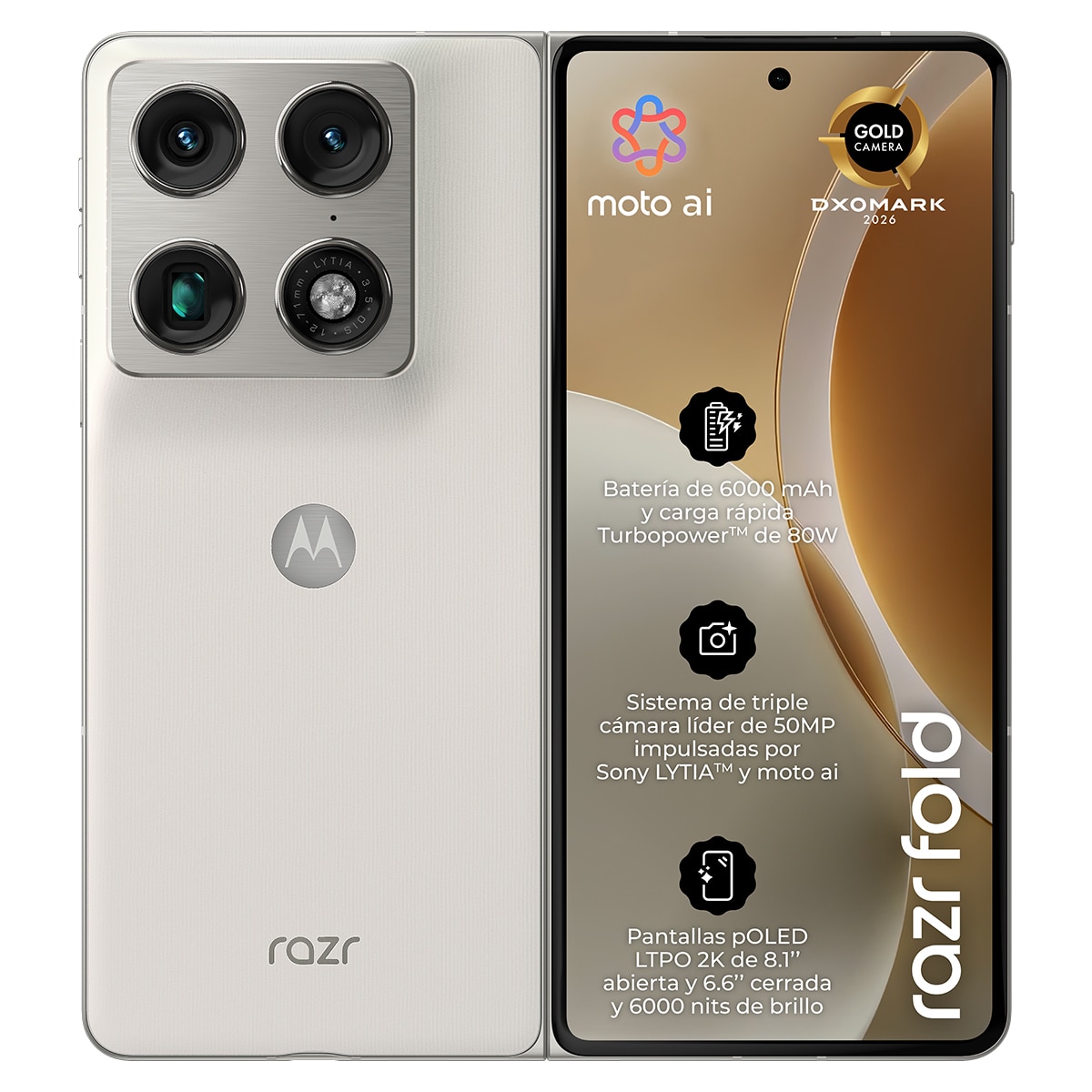 Motorola moto Razr Fold 16GB + 512GB móvil libre Lily white-2