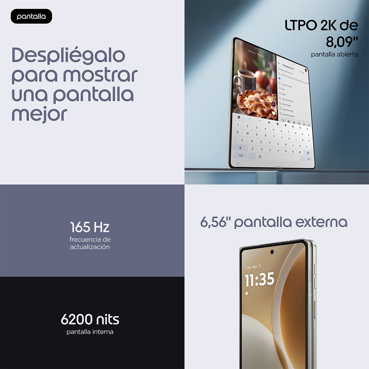 Motorola moto Razr Fold 16GB + 512GB móvil libre Lily white-7