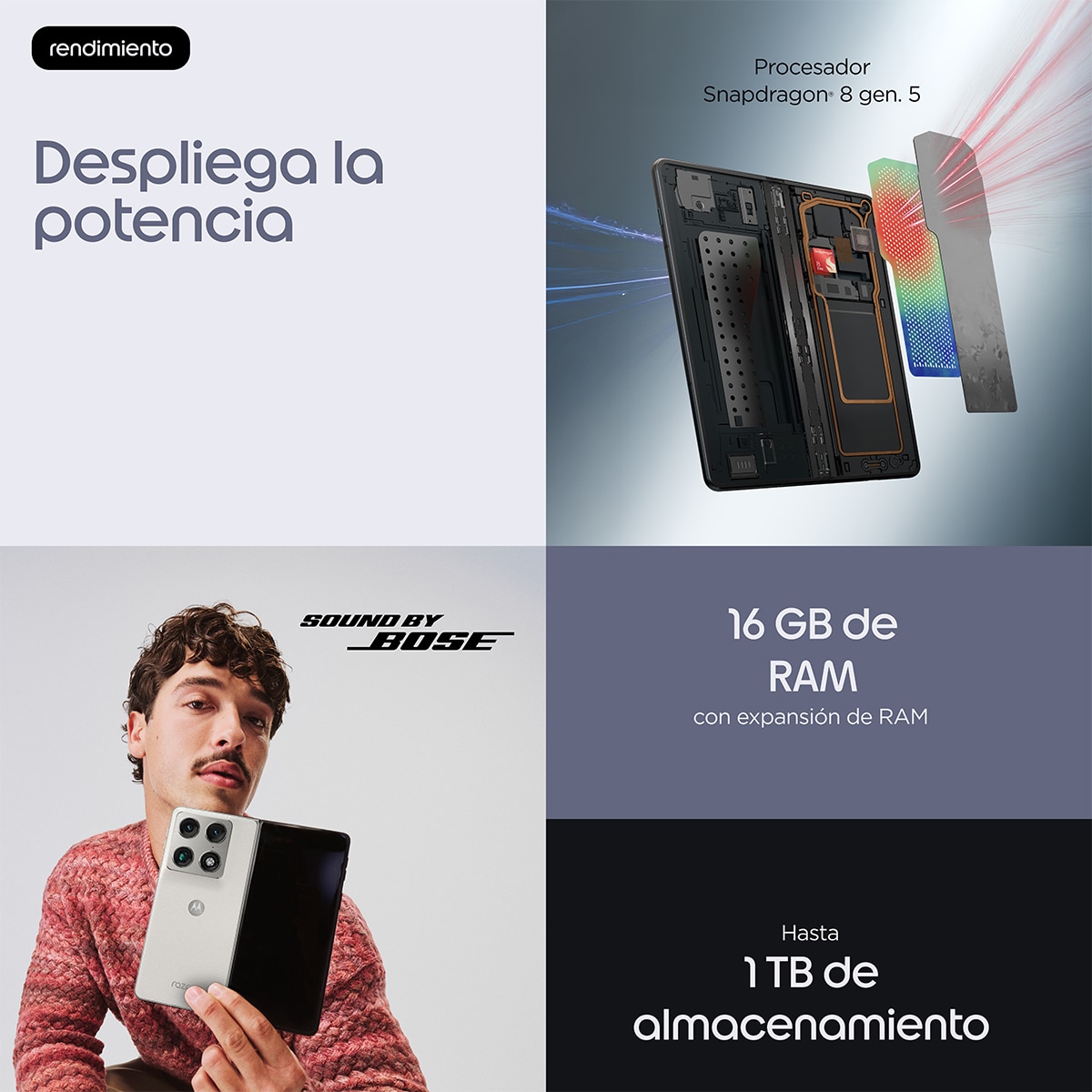 Motorola moto Razr Fold 16GB + 512GB móvil libre Lily white-11