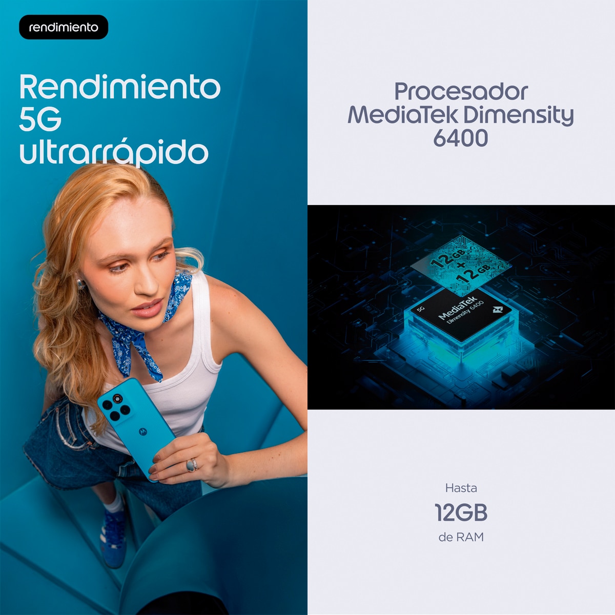 Móvil Motorola moto g87 6,78" MediaTek Dimensity 6400 Azul-9