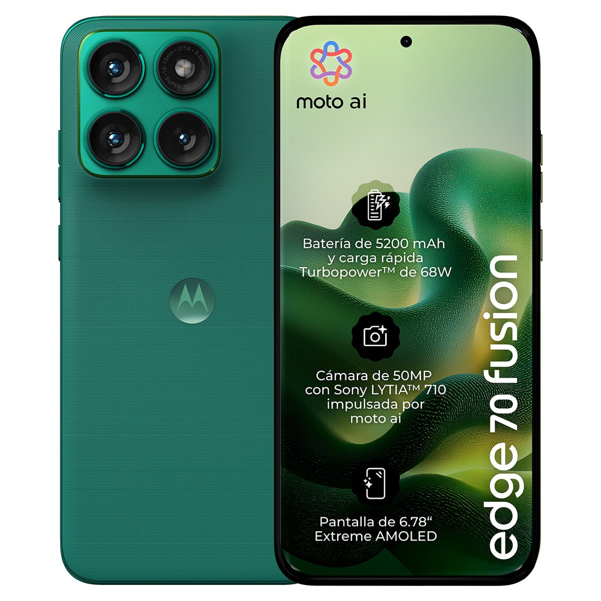 Móvil Motorola Edge 70 Fusion Power 6,78" Qualcomm Snapdragon 7s Gen 3 - Sporting Green 256 GB + 8 GB RAM Sporting Green-1