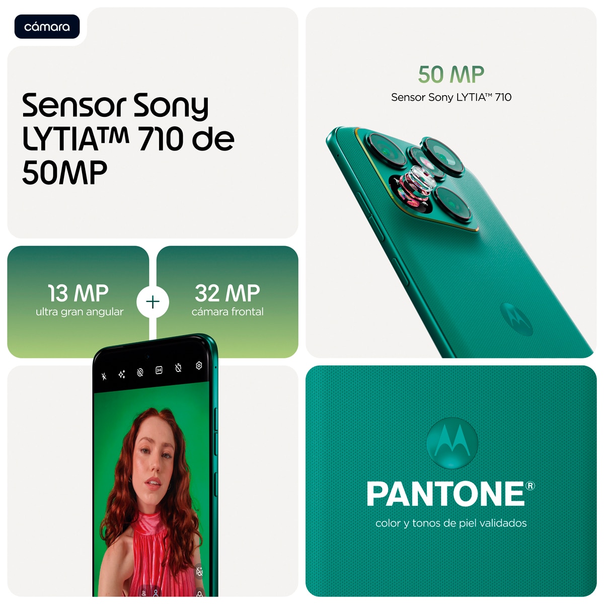 Móvil Motorola Edge 70 Fusion Power 6,78" Qualcomm Snapdragon 7s Gen 3 - Sporting Green 256 GB + 8 GB RAM Sporting Green-8
