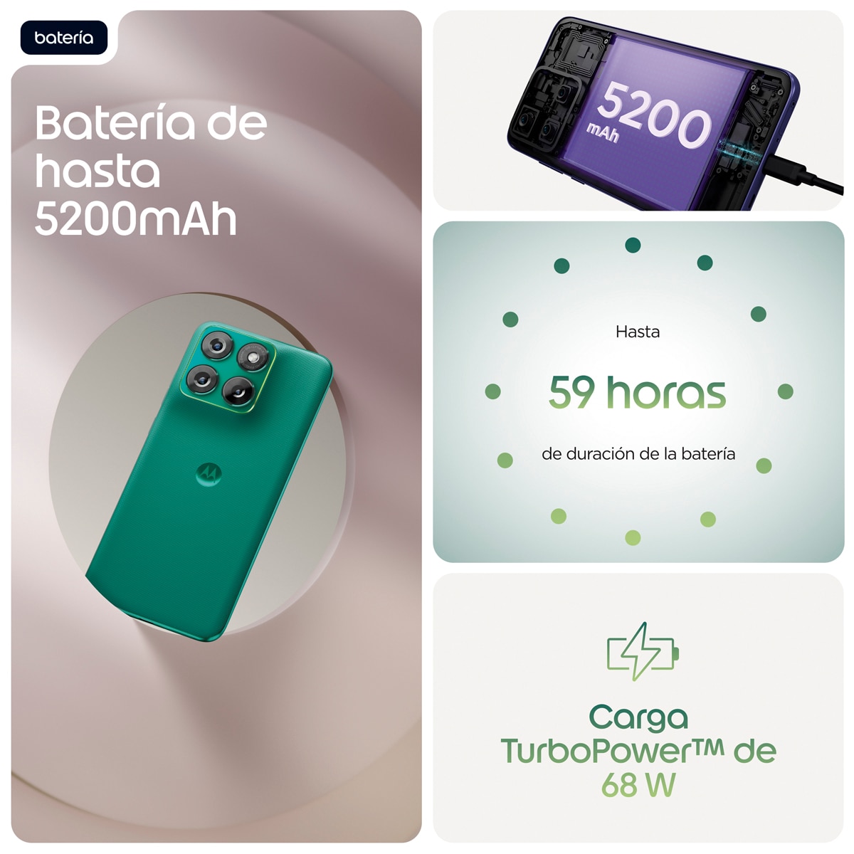 Móvil Motorola Edge 70 Fusion Power 6,78" Qualcomm Snapdragon 7s Gen 3 - Sporting Green 256 GB + 8 GB RAM Sporting Green-9