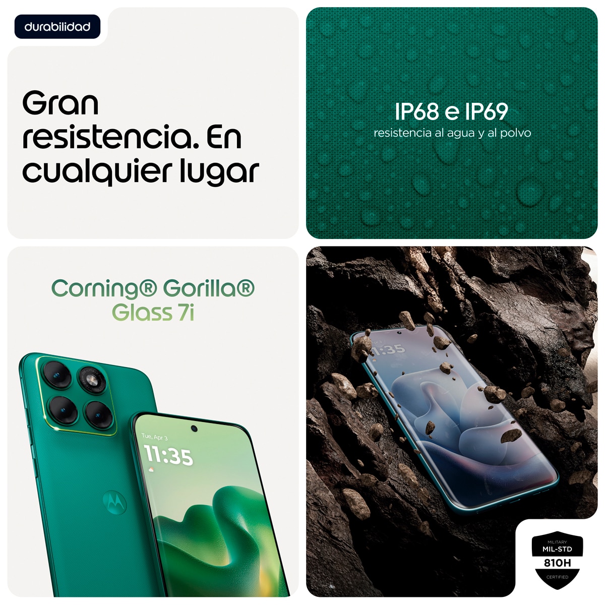 Móvil Motorola Edge 70 Fusion Power 6,78" Qualcomm Snapdragon 7s Gen 3 - Sporting Green 256 GB + 8 GB RAM Sporting Green-10