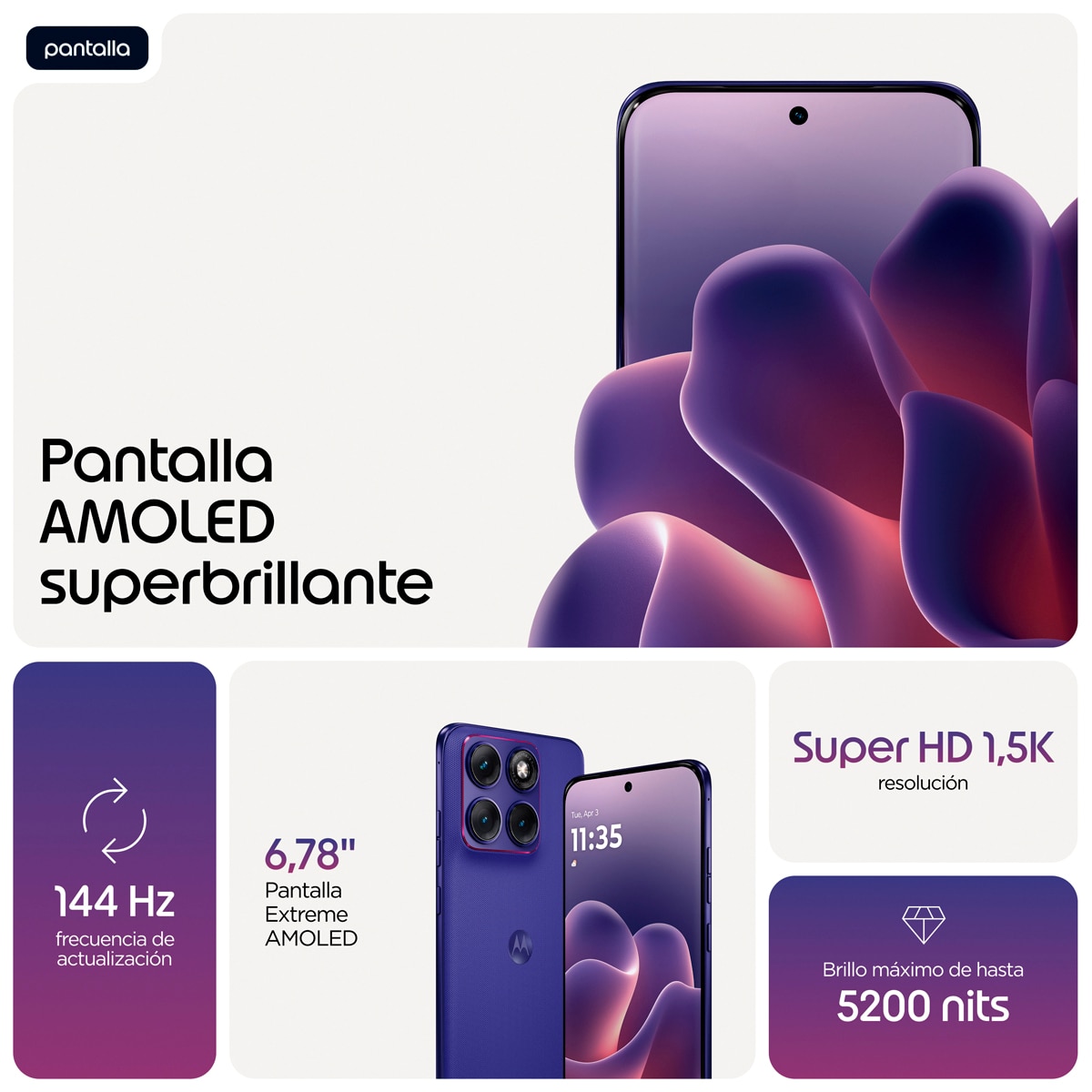 Móvil Motorola Edge 70 Fusion Power 6,78" Qualcomm Snapdragon 7s Gen 3 - Orient Blue 256 GB + 8 GB RAM Orient Blue-11