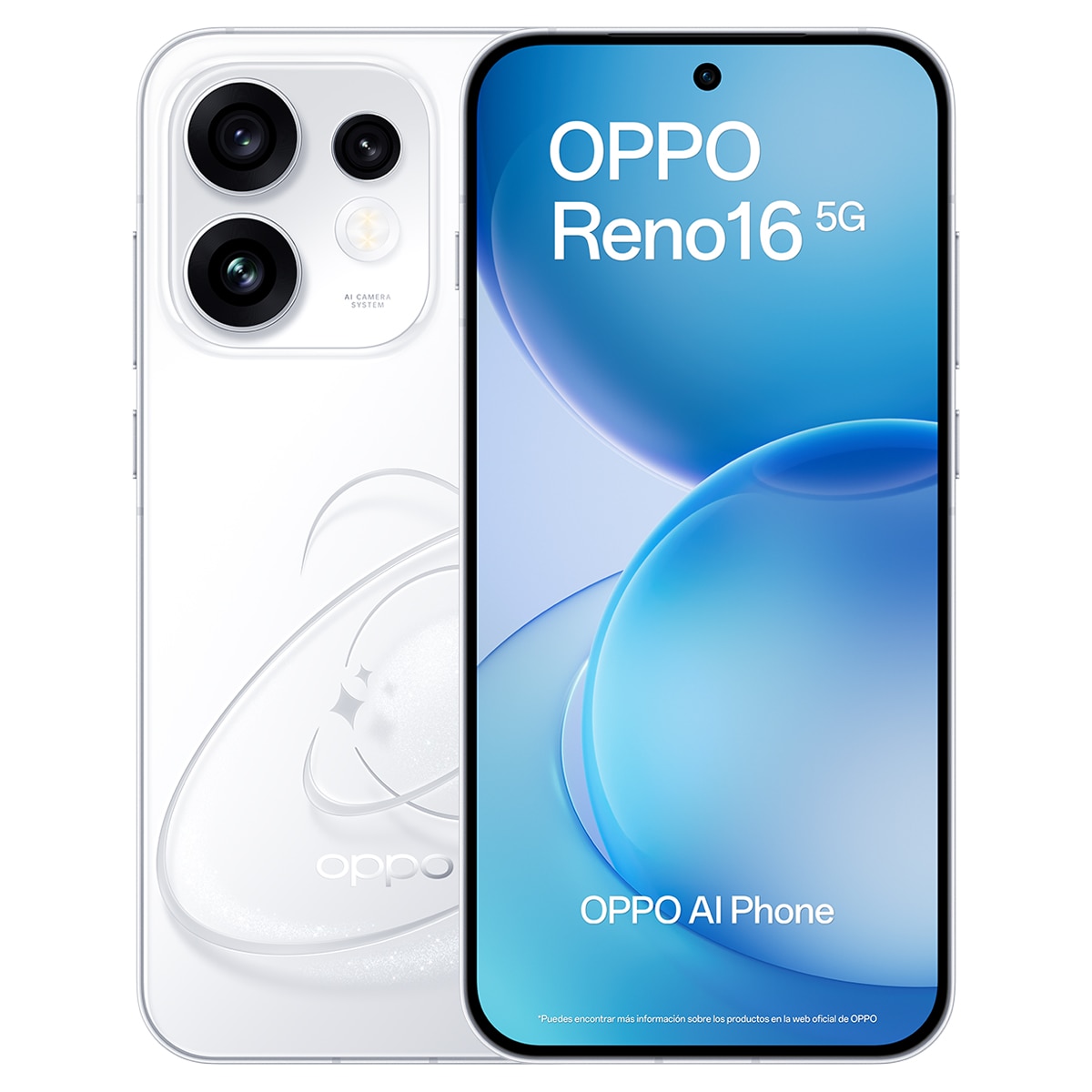 Oppo Reno 16 5G móvil libre + Auriculares Oppo Enco X3S + Cargador 80W Blanco-2