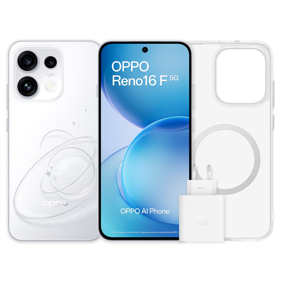 Oppo Reno 16F 5G móvil libre + Funda + Cargador 45W Blanco 256GB
