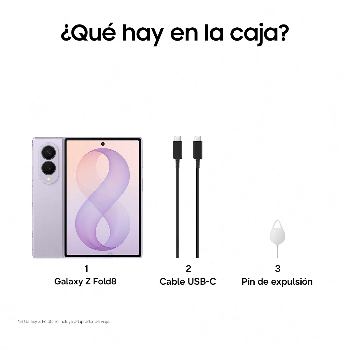 Móvil Samsung Galaxy Z Fold8 7,6" Snapdragon 8 Elite - Lavanda 1 TB + 16 GB RAM Lavanda-8