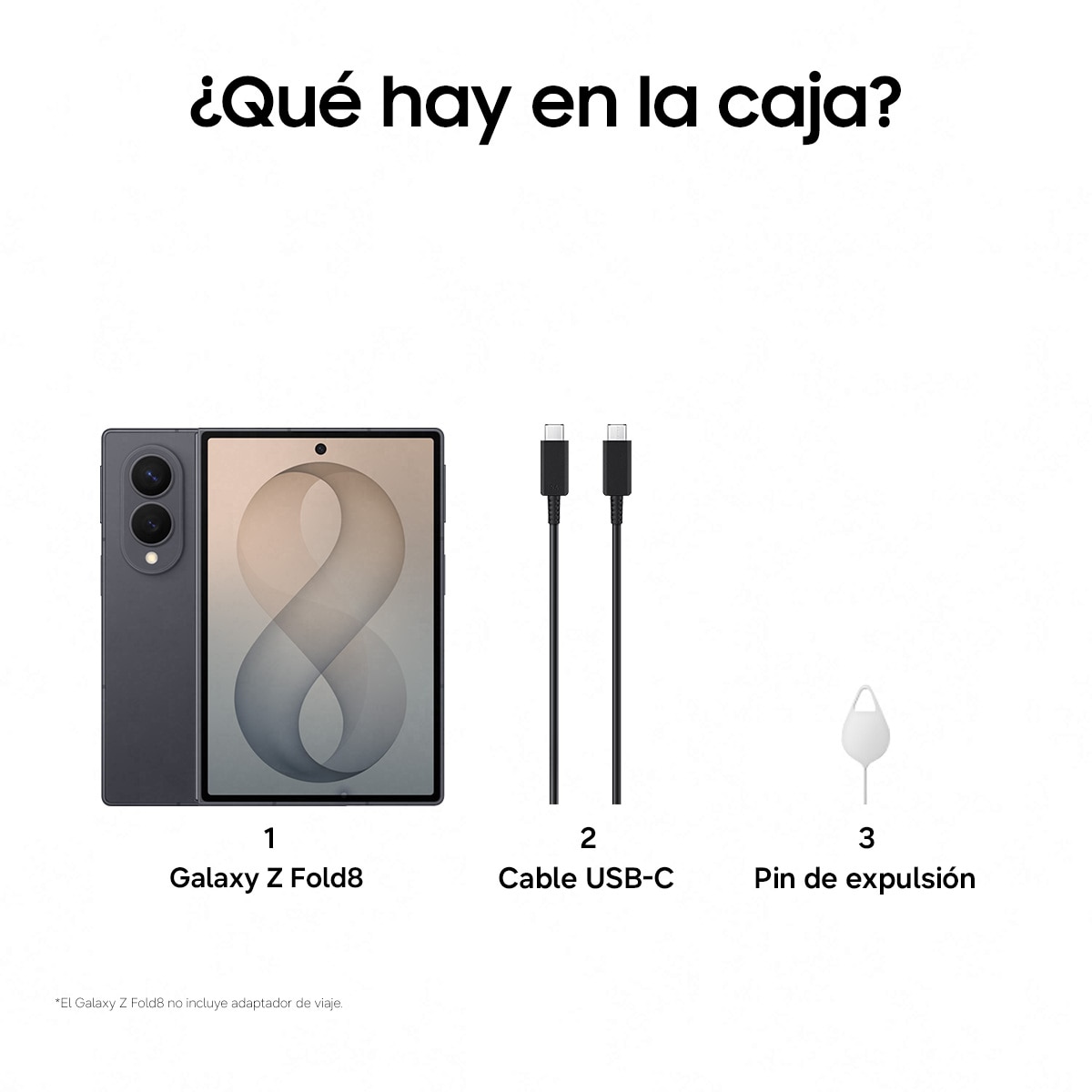Móvil Samsung Galaxy Z Fold8 7,6" Snapdragon 8 Elite - Grafito 512 GB + 12 GB RAM Grafito-8