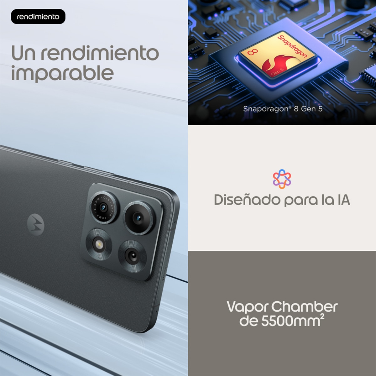 Móvil Motorola moto edge 70 Max 6,82" Snapdragon 8 Gen 5 - Negro 256 GB + 8 GB RAM Negro-8