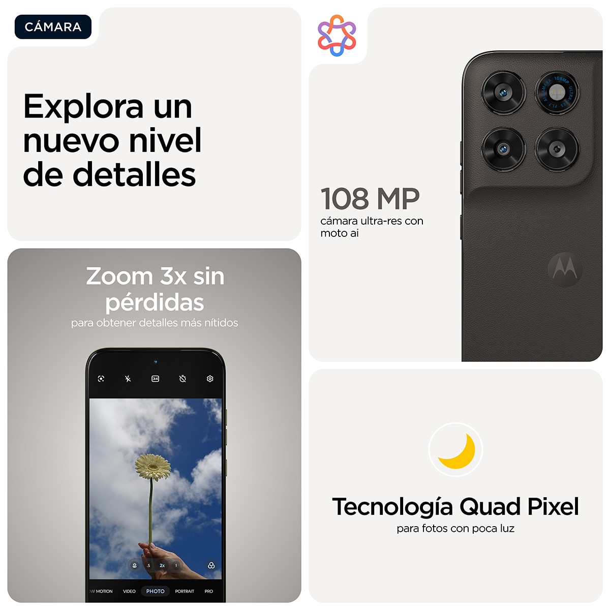 Móvil Motorola moto g77 5G 8GB + 512GB 6,78" MediaTek Dimensity 6400 - Pantone Black Olive 512 GB + 8 GB RAM Pantone Black Olive-9