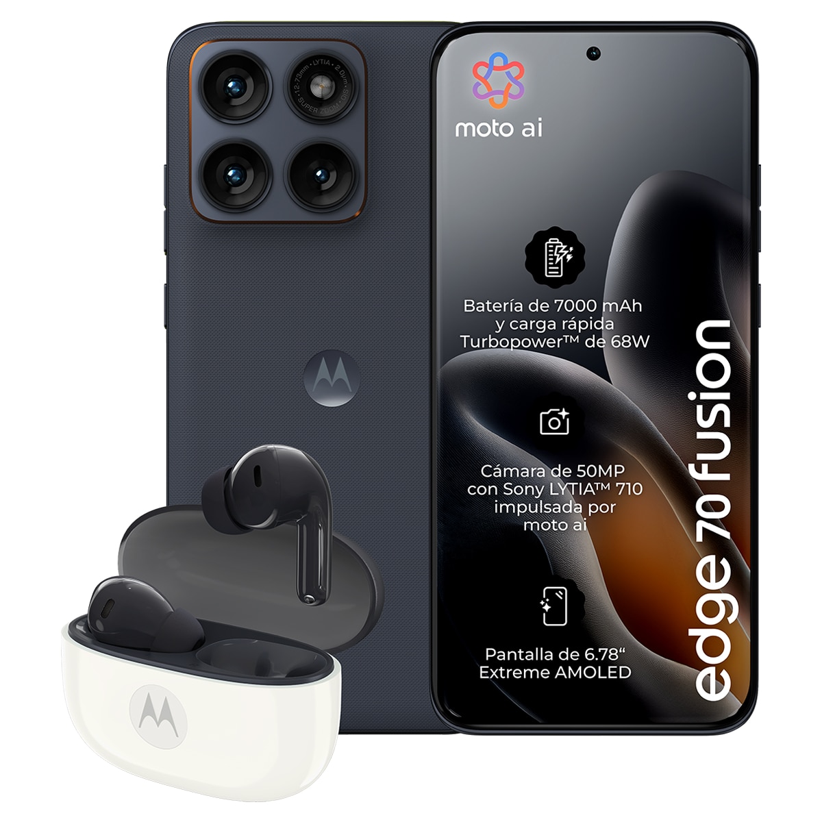 Imagen 1 de Móvil Motorola Edge 70 Fusion Power 6,78" Qualcomm Snapdragon 7s Gen 3 + Auriculares Violeta