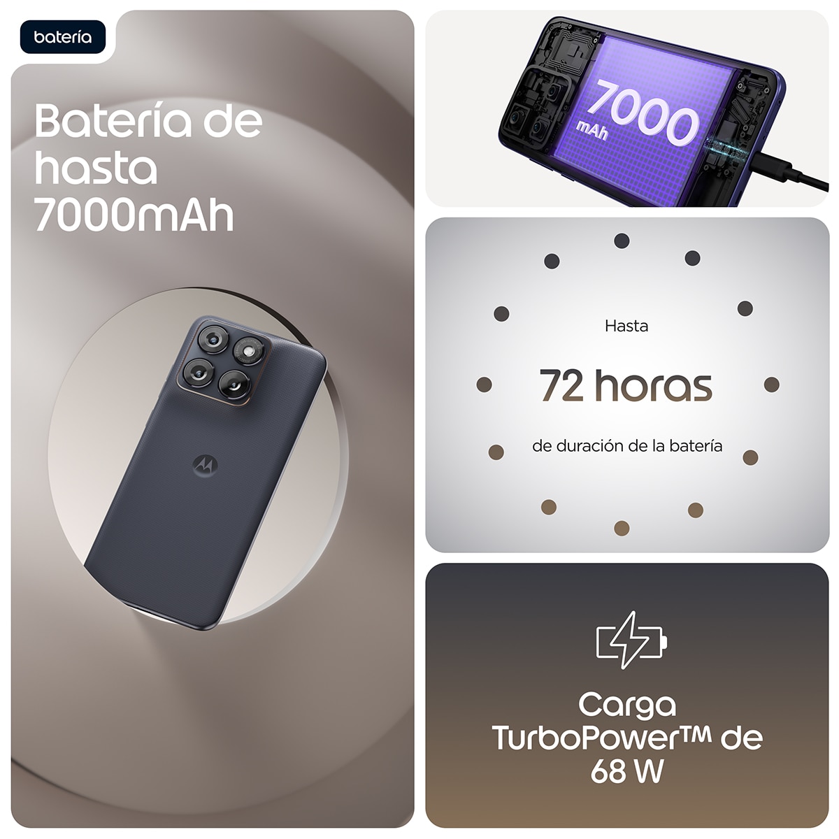 Imagen 9 de Móvil Motorola Edge 70 Fusion Power 6,78" Qualcomm Snapdragon 7s Gen 3 + Auriculares - Violeta 256 GB + 12 GB RAM Violeta