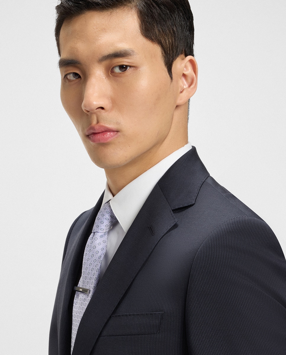 Fato Liso de Duas Peças e Dois Botões Tamanhos Grandes Azul-2