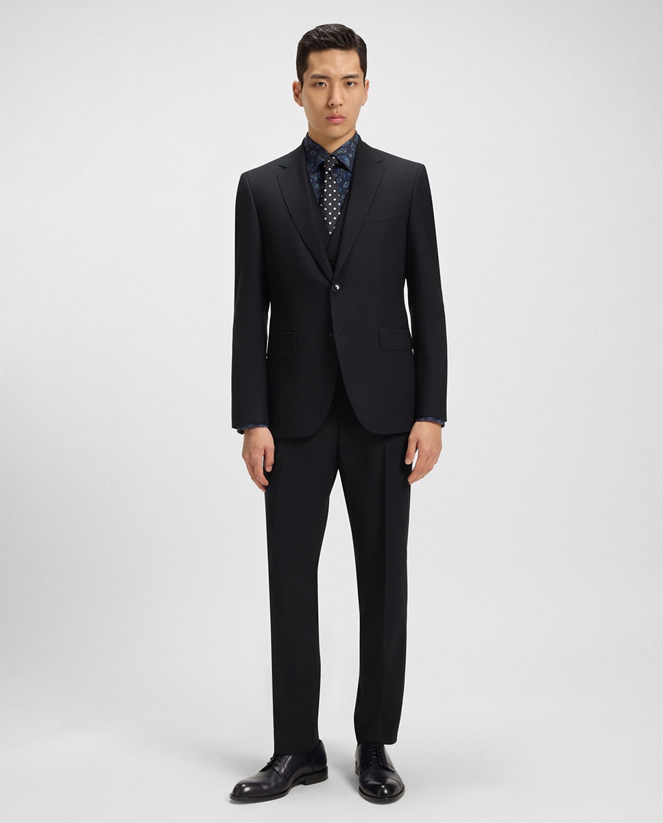 Fato Liso de Duas Peças e Dois Botões Tamanhos Grandes Azul-1