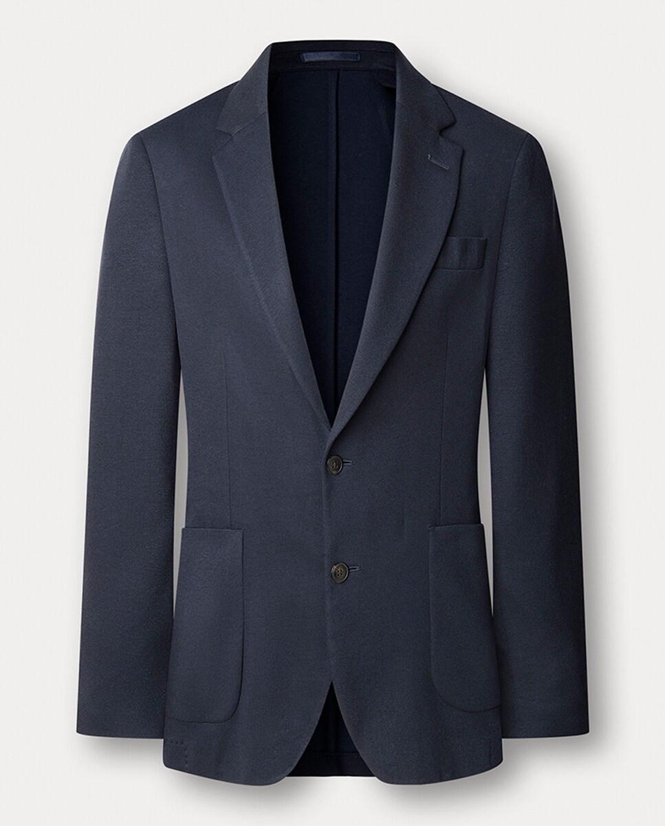 Casaco sem Forro e de Malha Elástica Tamanhos Grandes Azul-1