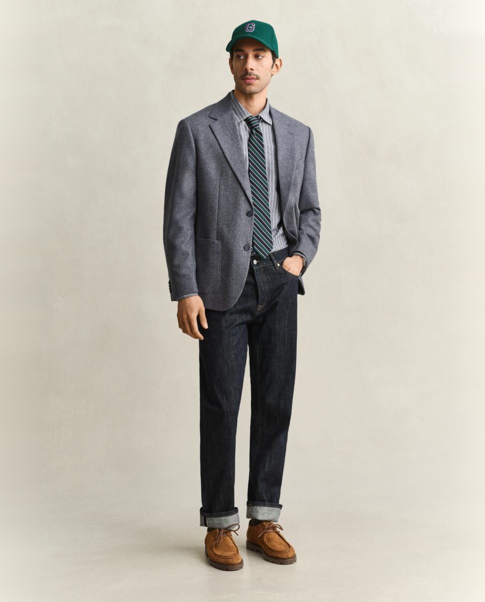 Americana de hombre tallas grandes fde lana est espiga - Gant - Azul Azul-5