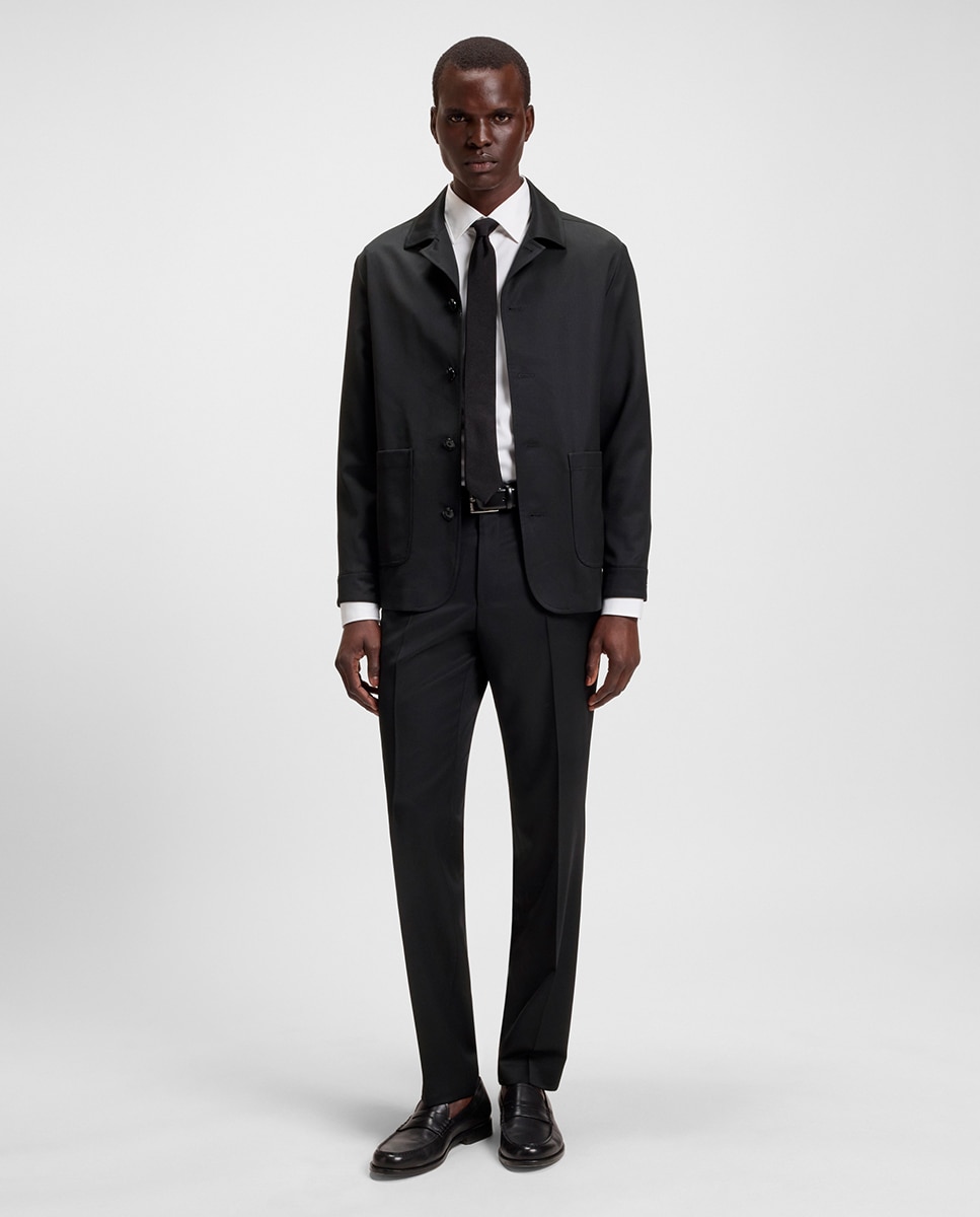 Imagen 1 de Pantalón largo clásico de hombre de tallas grandes. - Boss - Negro Negro